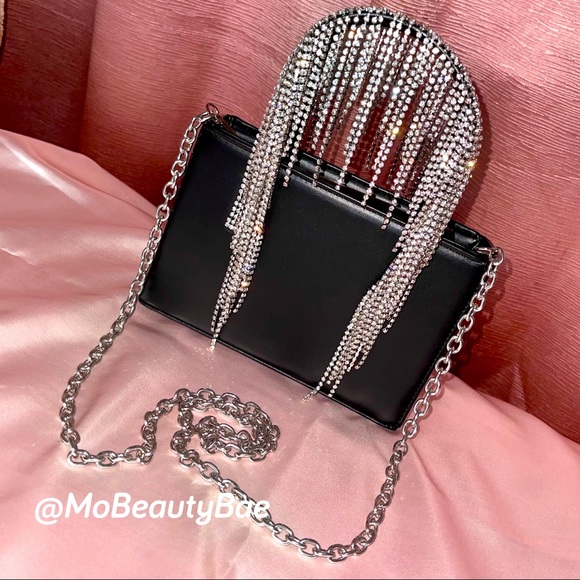 MoBeautyBae Handbags - Black Crystal Rhinestone Handbag